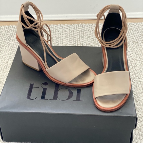 Tibi Clark nappa sandal in taupe - Picture 2 of 4